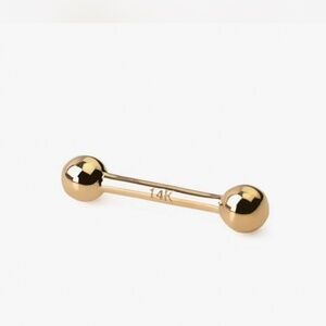 14k yellow gold cartilage barbell earring!L 16G 6mm